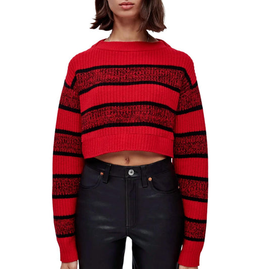 Re/Done - CROPPED BOATNECK PULLOVER SWEATER