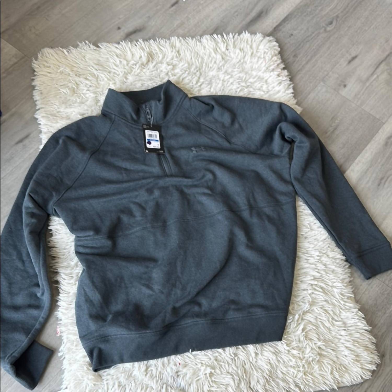 UNDER ARMOUR Armour Fleece Quarter Zip Pullover Sweater in blue - men's sweater - detail view
