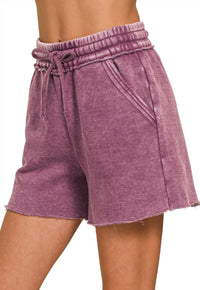 42Pops - Acid Wash Fleece Shorts