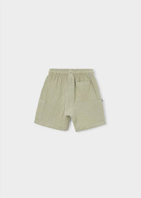 Mayoral Kid's Gauze Cargo Wide Leg Short in bamboo - kids' shorts - detail view