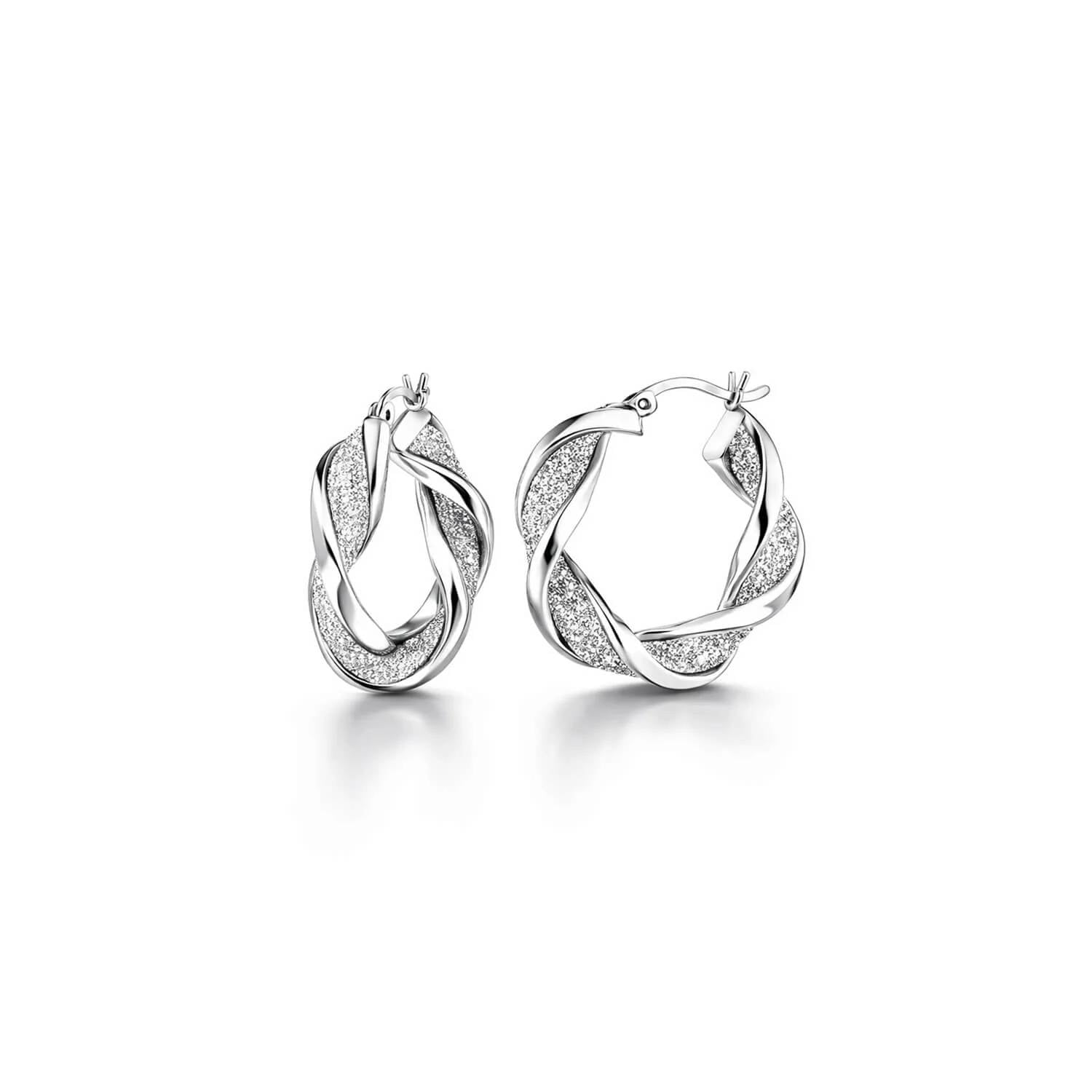 Gold & Honey - Women's Glitter Twist Hoop Earrings