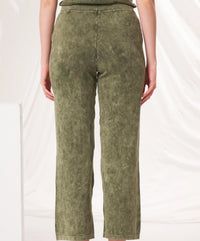 Angel Apparel Wide Leg Lounge Pants in army - women's pants - detail view