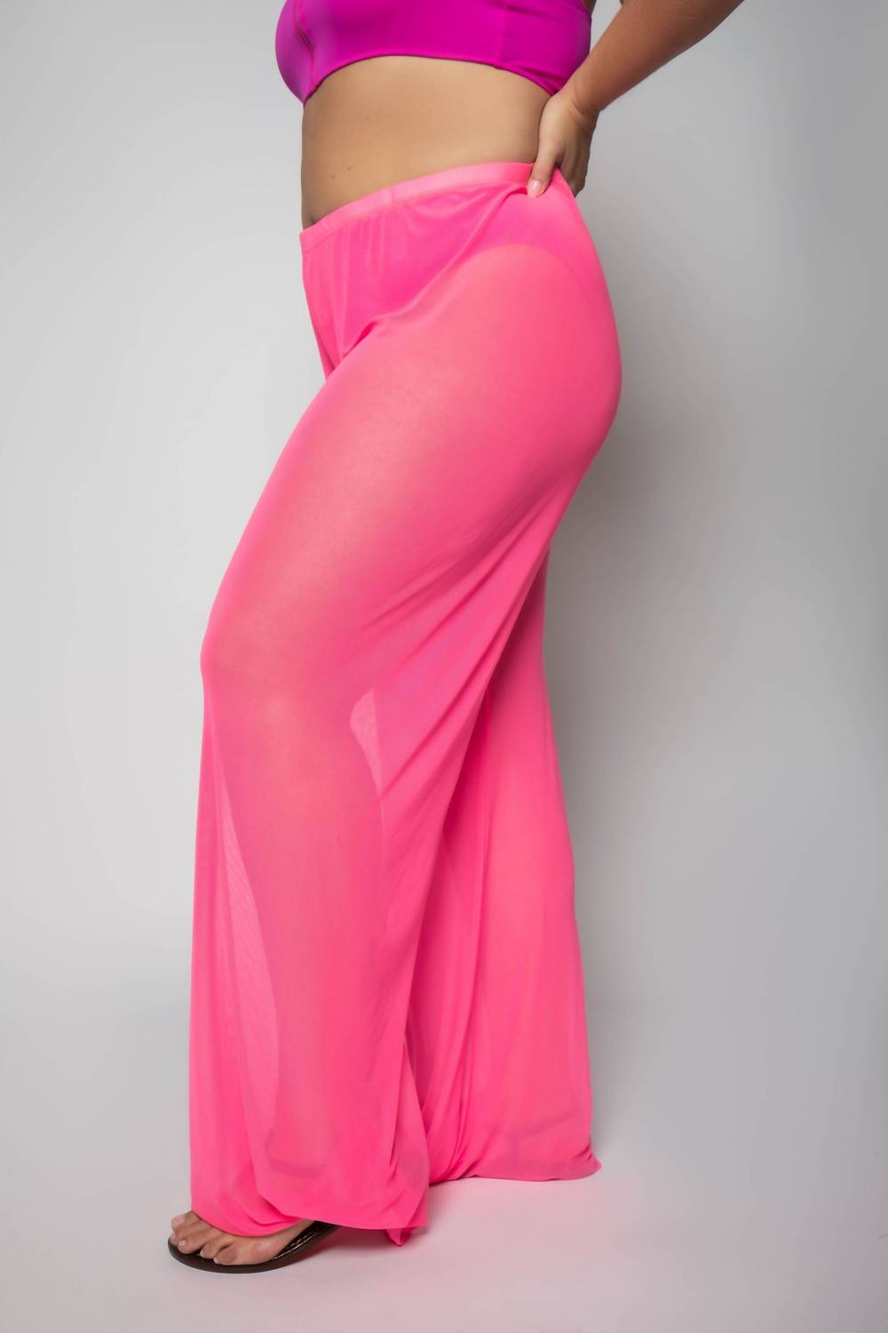 Good American - MESH WIDE PANTS