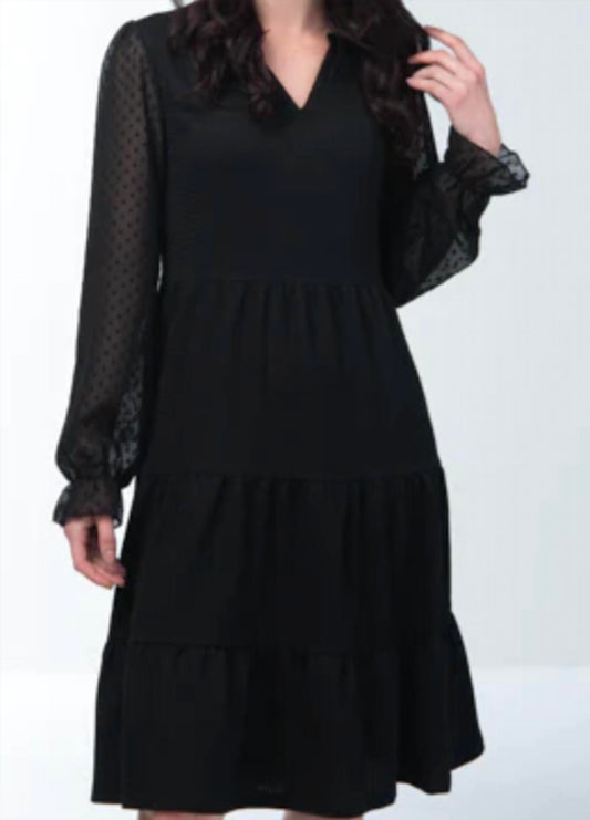 Simply Noelle - Sheer Sleeve Tiered Dress