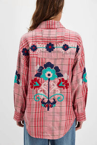 Free People - Embroidered Sashiko Top