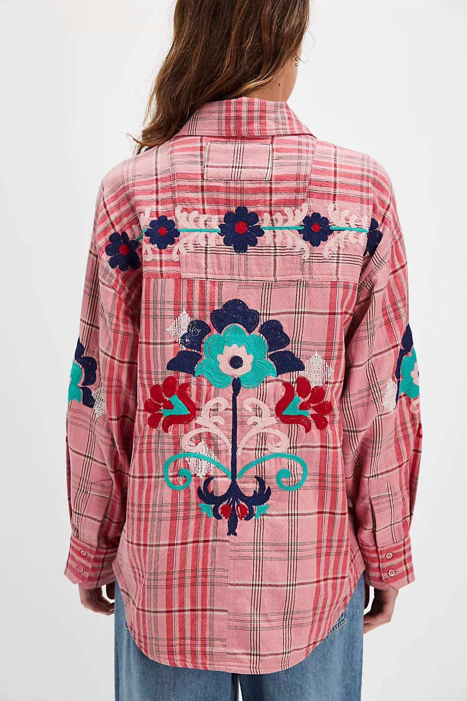 Free People - Embroidered Sashiko Top