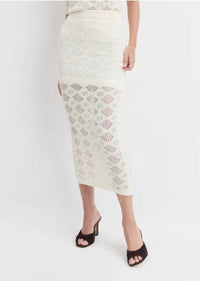 Favorite Daughter Courtside Midi Skirt in ivory - women's skirt