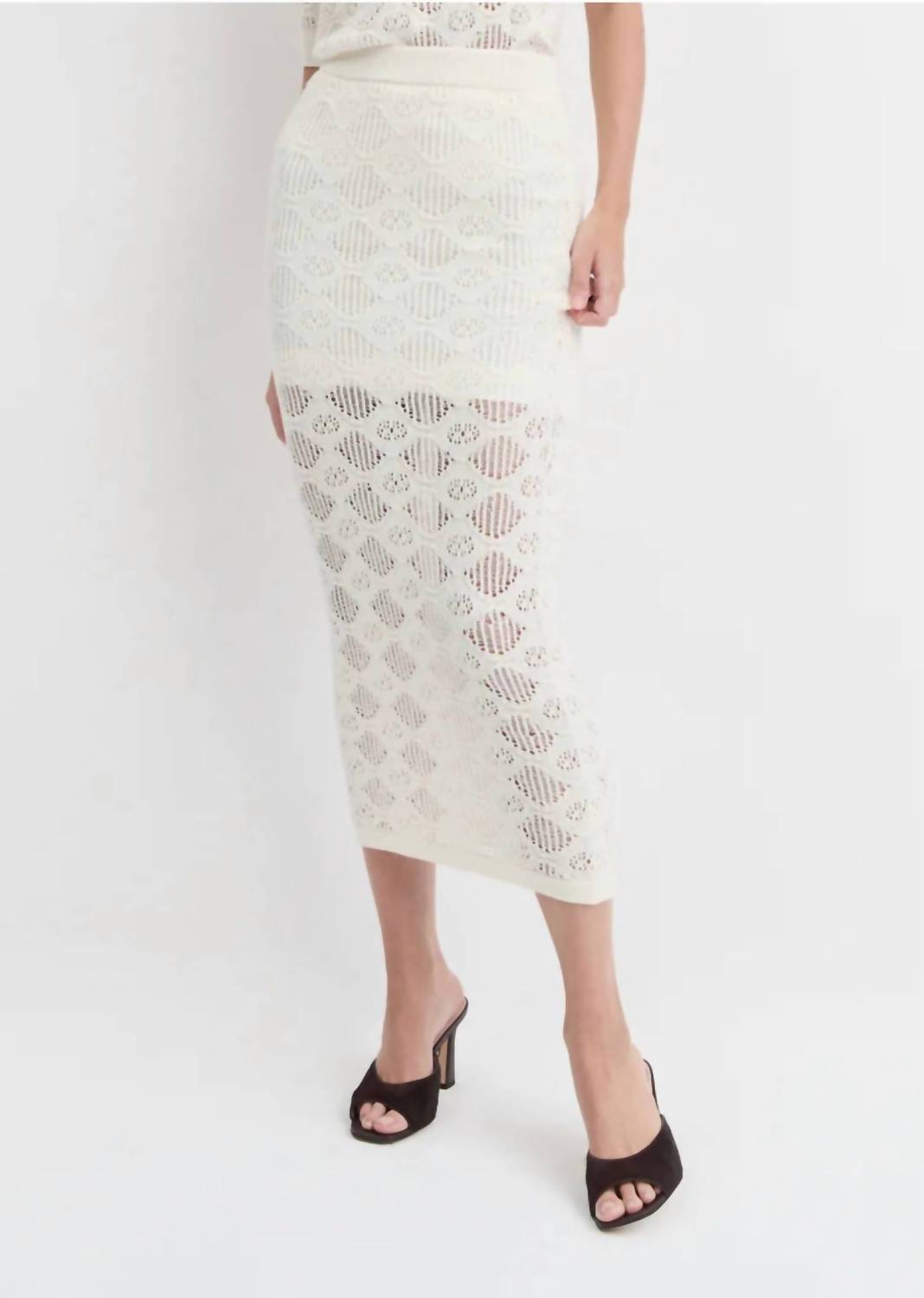 Favorite Daughter Courtside Midi Skirt in ivory - women's skirt