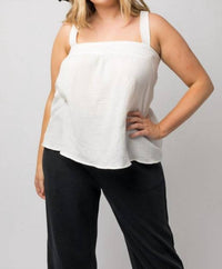 Plus Sleeveless Back Smocking Band Top
