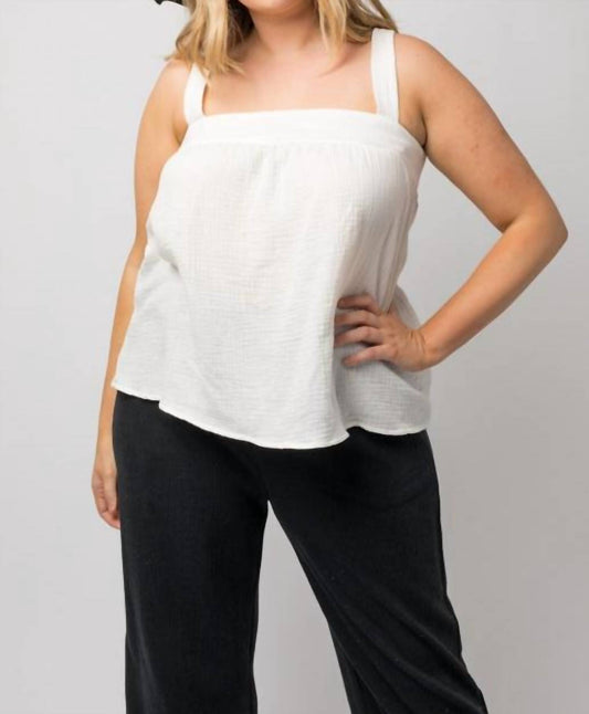 Plus Sleeveless Back Smocking Band Top