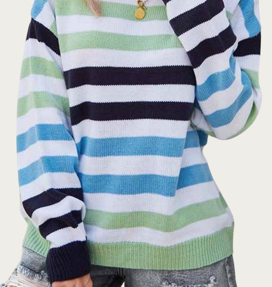 MULTICOLOR STRIPED KNIT SWEATER