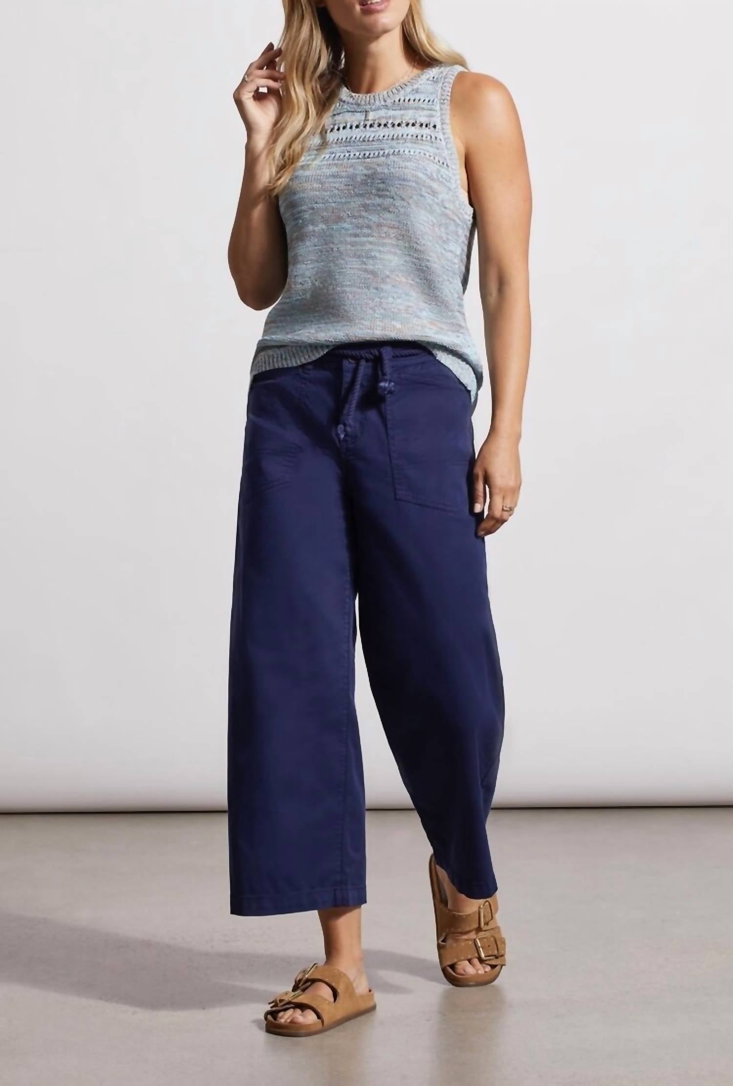 Tribal - Audrey Wide Crop Jeans With Fancy Cord