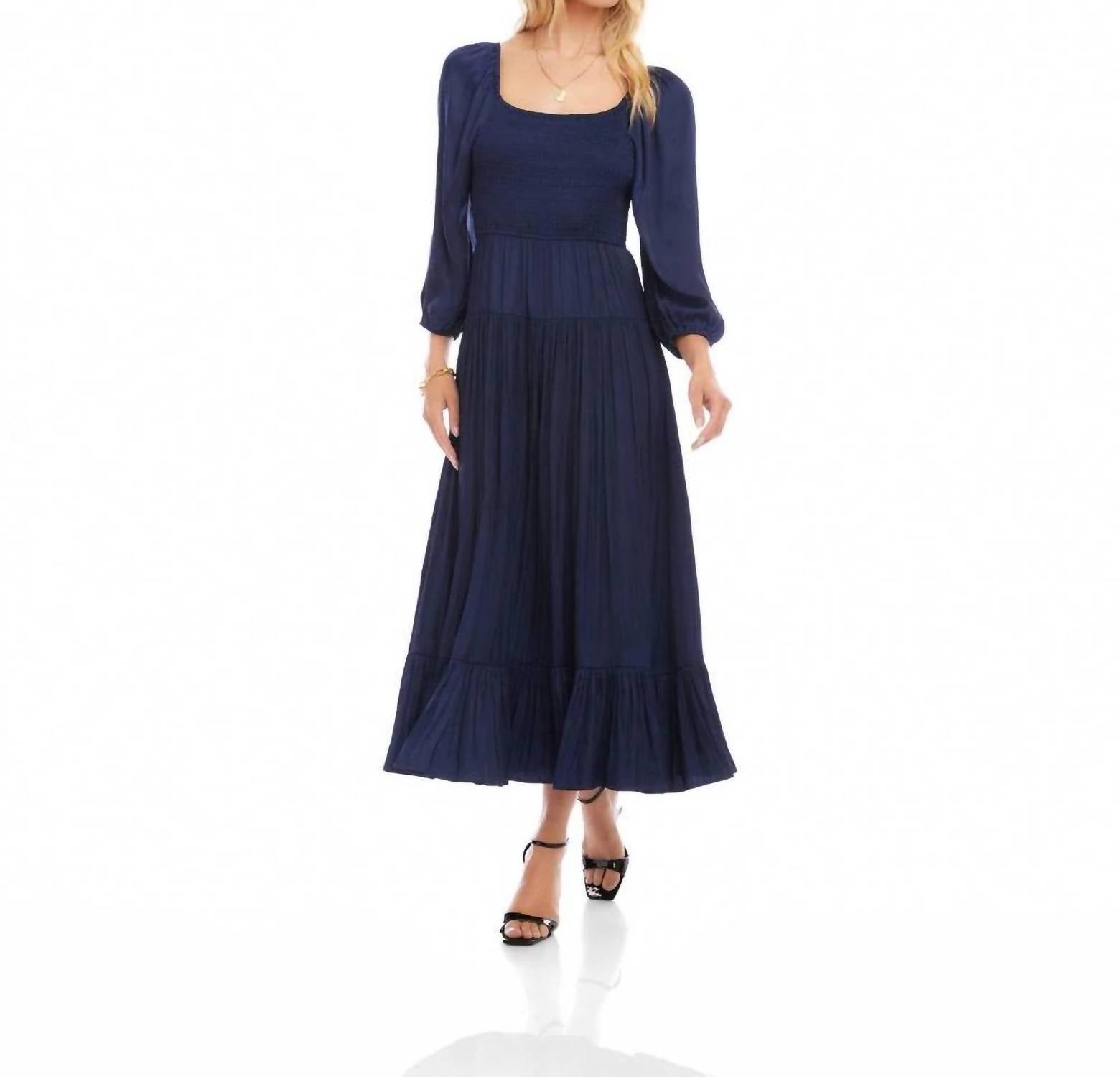Karen Kane - Blouson Sleeve Smocked Midi Dress