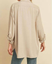 Dress Forum - Women's Tencel Oversized Button Down Shirt