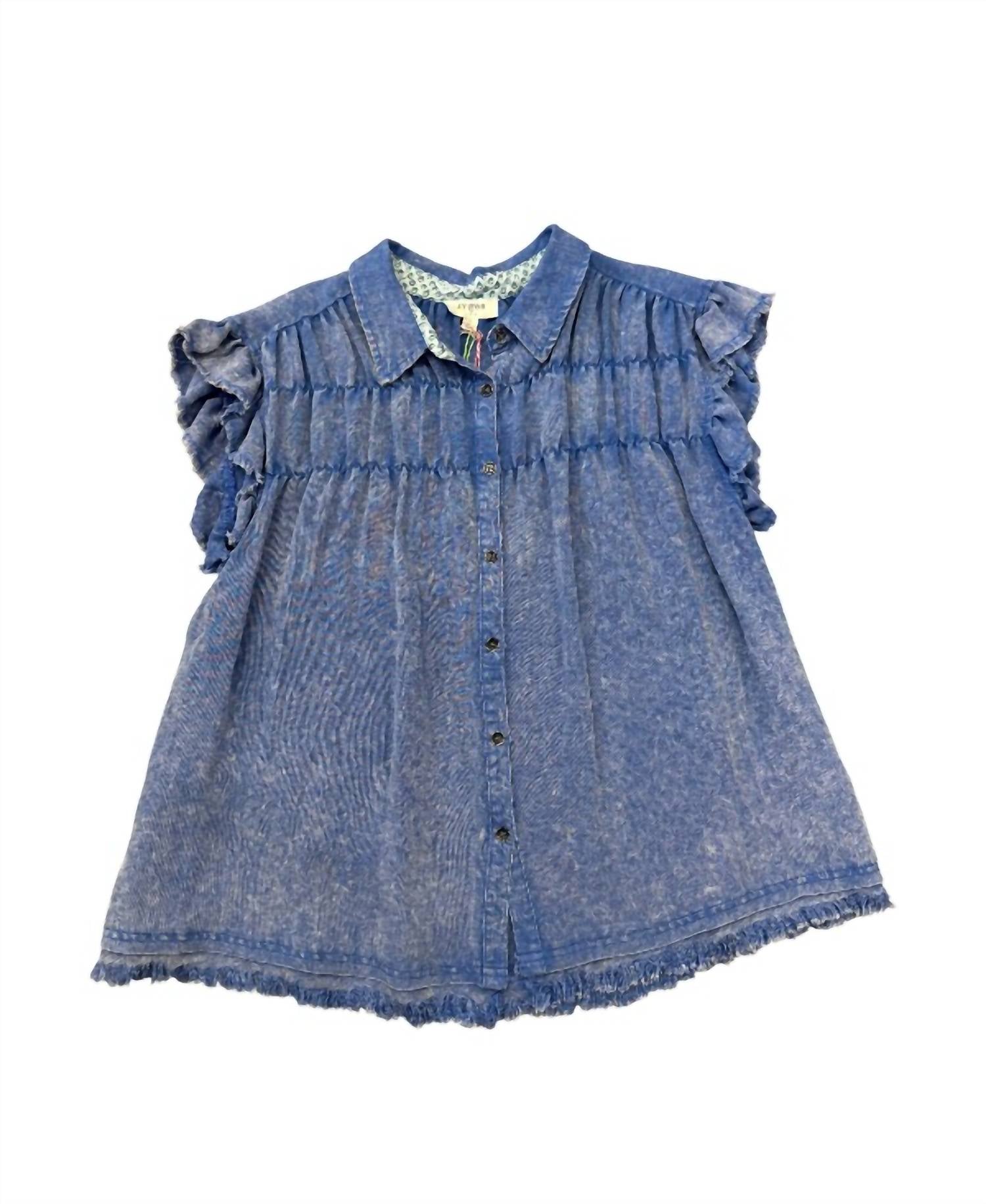Umgee - Women's Short Sleeve Button Up Top