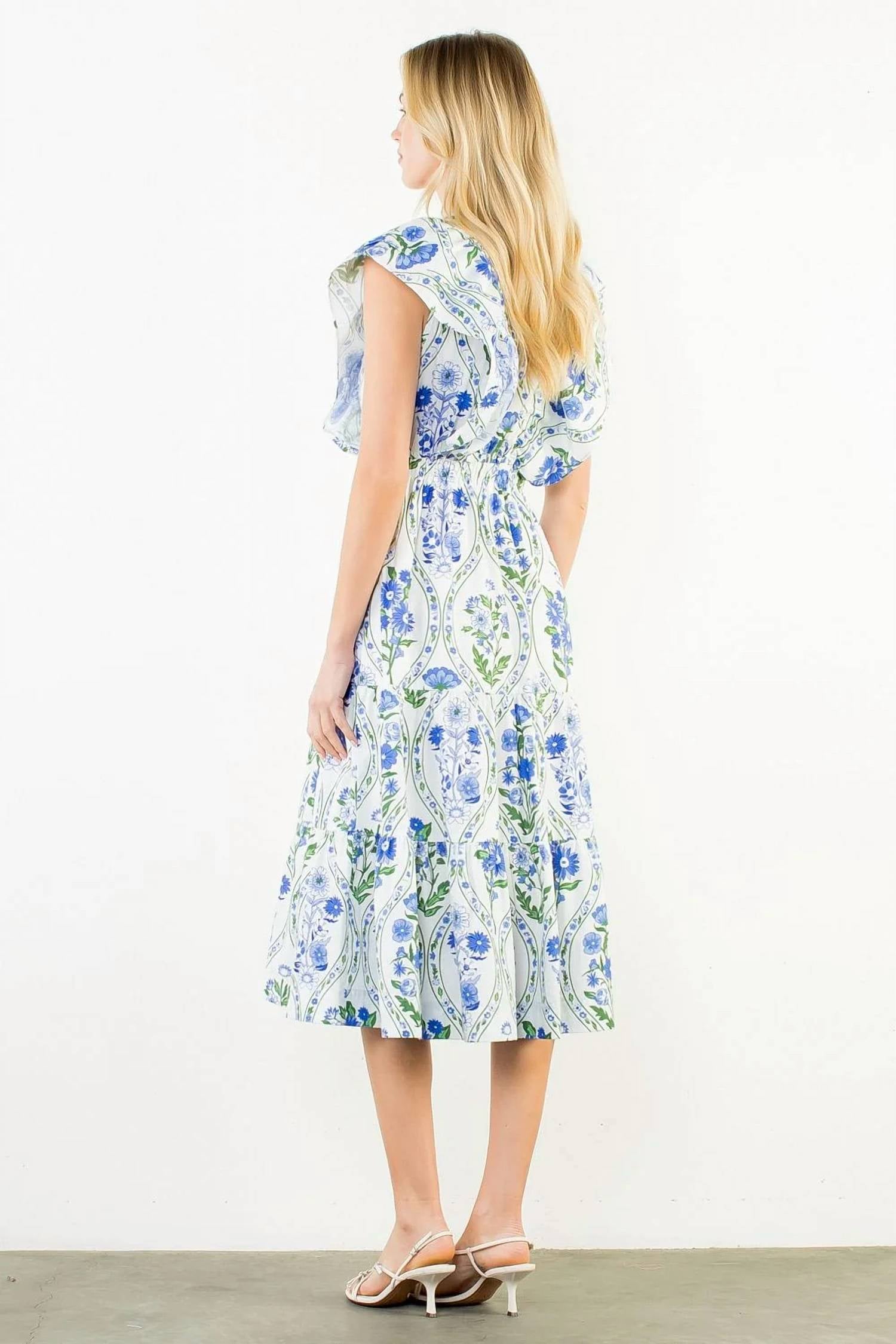 Thml - Ruffled Floral Midi Dress