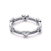 Pandora - Women's Radiant Sparkling Hearts Ring