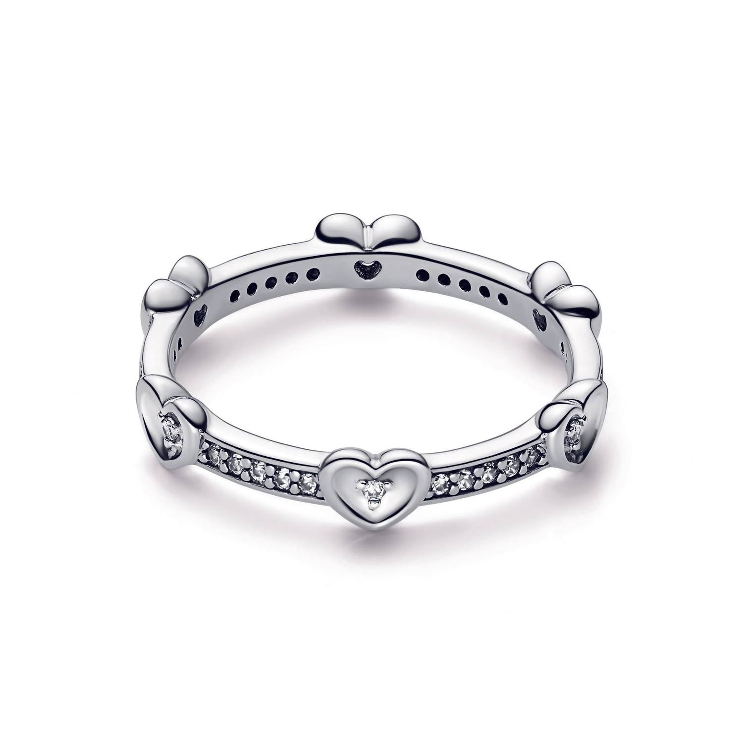 Pandora - Women's Radiant Sparkling Hearts Ring