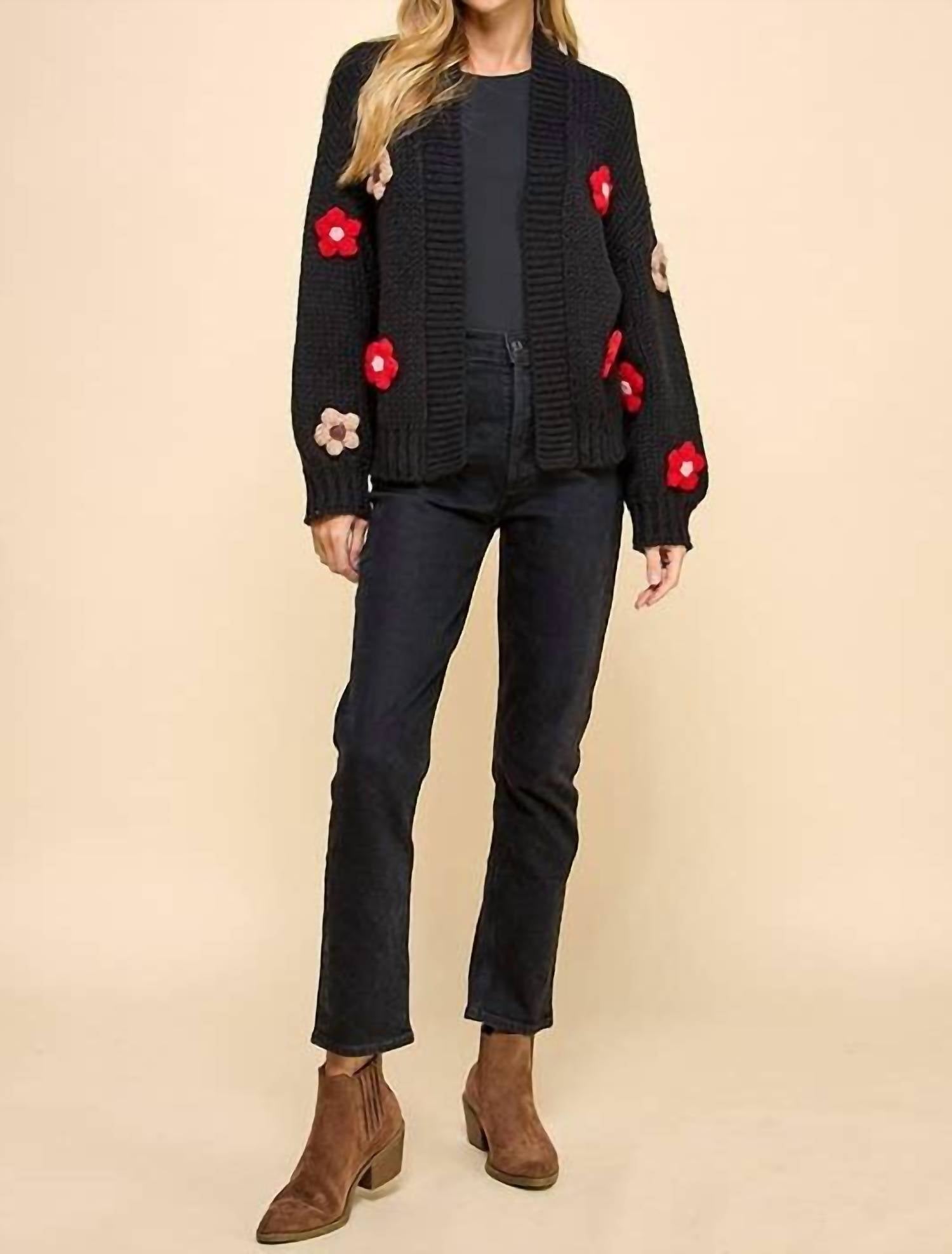 Tcec - Drew Floral Detail Cardigan