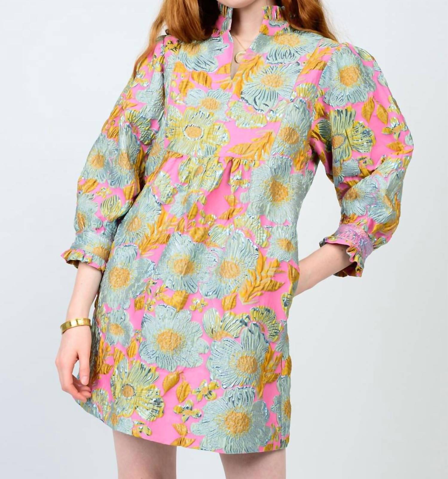 Ivy Jane - Brocade Ruffle Trim Dress