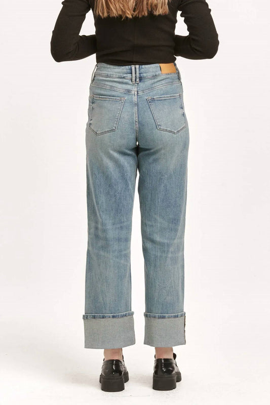 Dear John Denim - Holly High Rise Cuffed Wide Leg Jeans