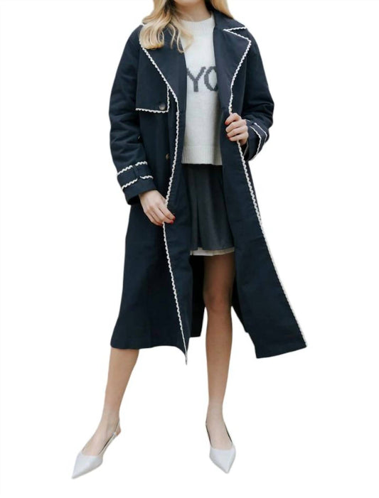 Mable - Lace Trim Trench Coat