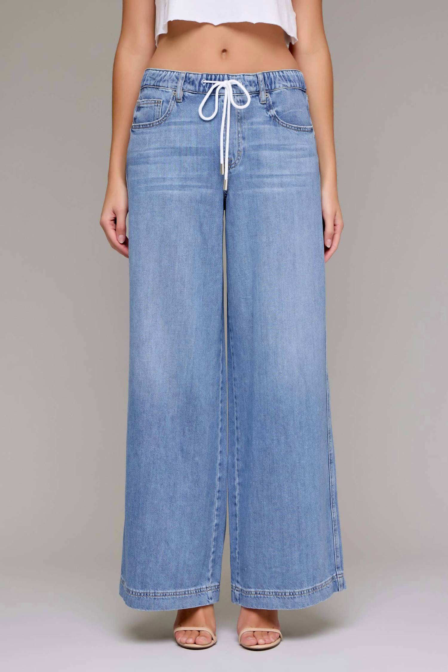 Hidden - Super Soft Elastic Waistband Wide Leg Jean
