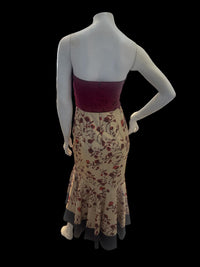 La Pateau - Strapless Floral Satin Dress