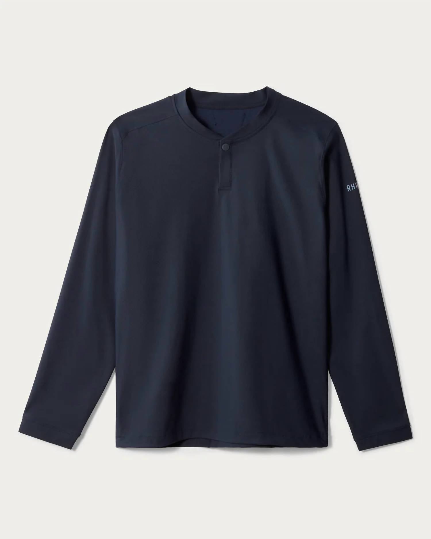 RHONE Momentum Golf Snap Crew Top in navy - men's long sleeve top - alternate view