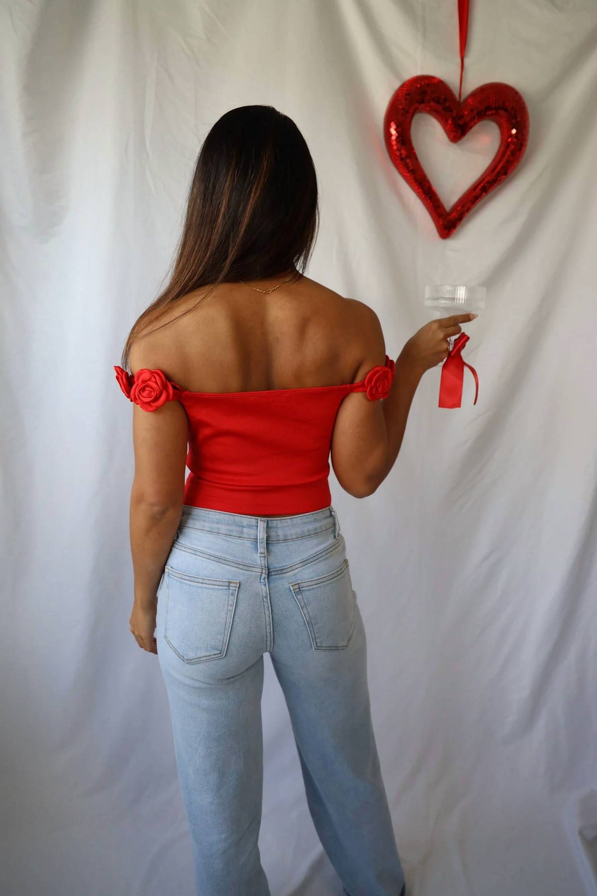 Blue Blush - Off The Shoulder Crop Top