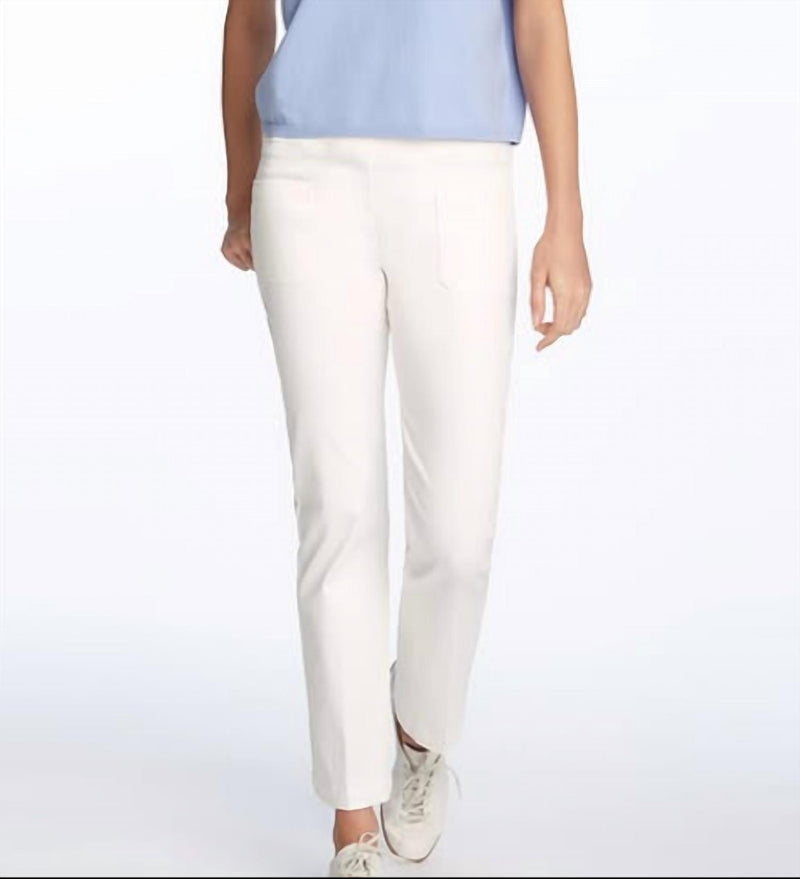 Elliott Lauren Lauren Pull On Pant With Patch Pockets in white - women's pants