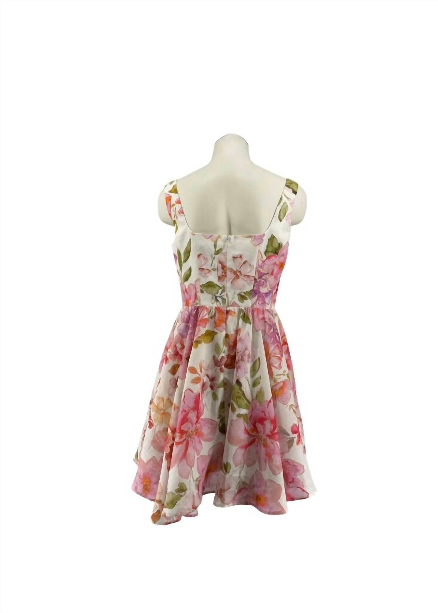 Lavender Brown - Scoop Neck Midi Floral Dress