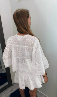 Muche & Muchette - Leonie Eyelet Smocked Waist Mini Skirt