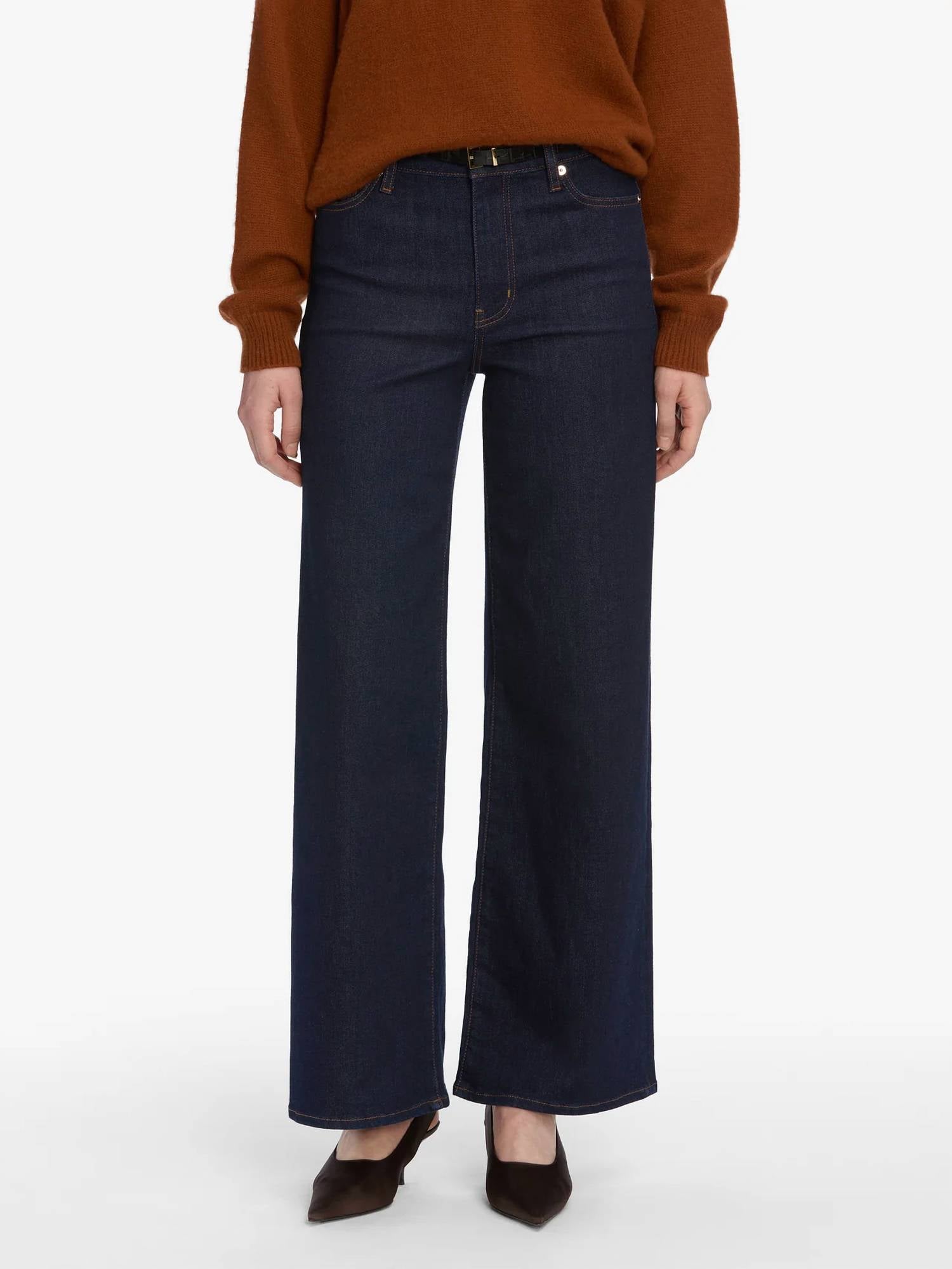 FRAME Le Slim Palazzo Jeans in rinse 1 - women's jeans - alternate view