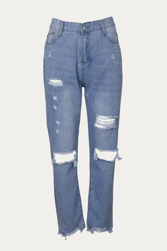 HIGH-RISE STRAIGHT-LEG JEANS