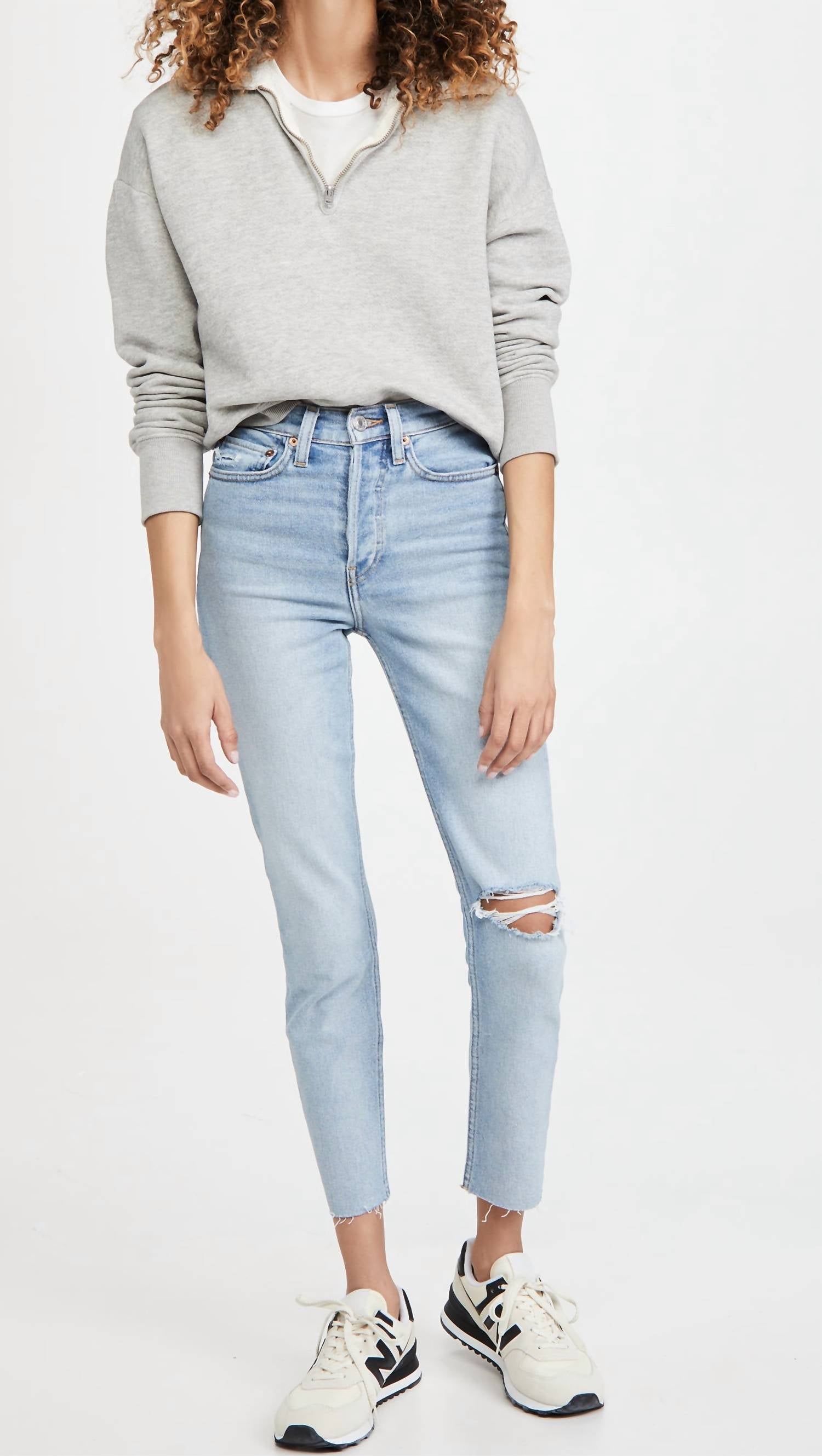 Re/Done - 90s High Rise Ankle Crop Jeans
