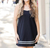 MINKPINK Elki Trim Mini Dress in black - women's dress - detail view