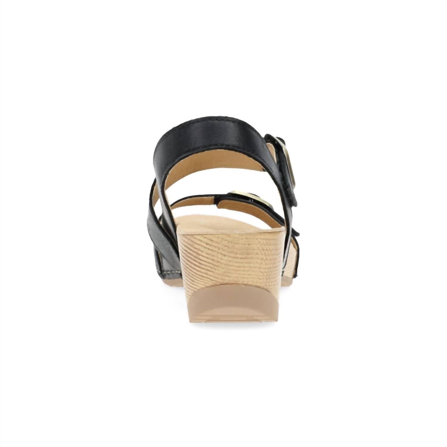 dansko Women's Trinity Wedge Sandals in black burnished nubuck - women's sandal - view 4