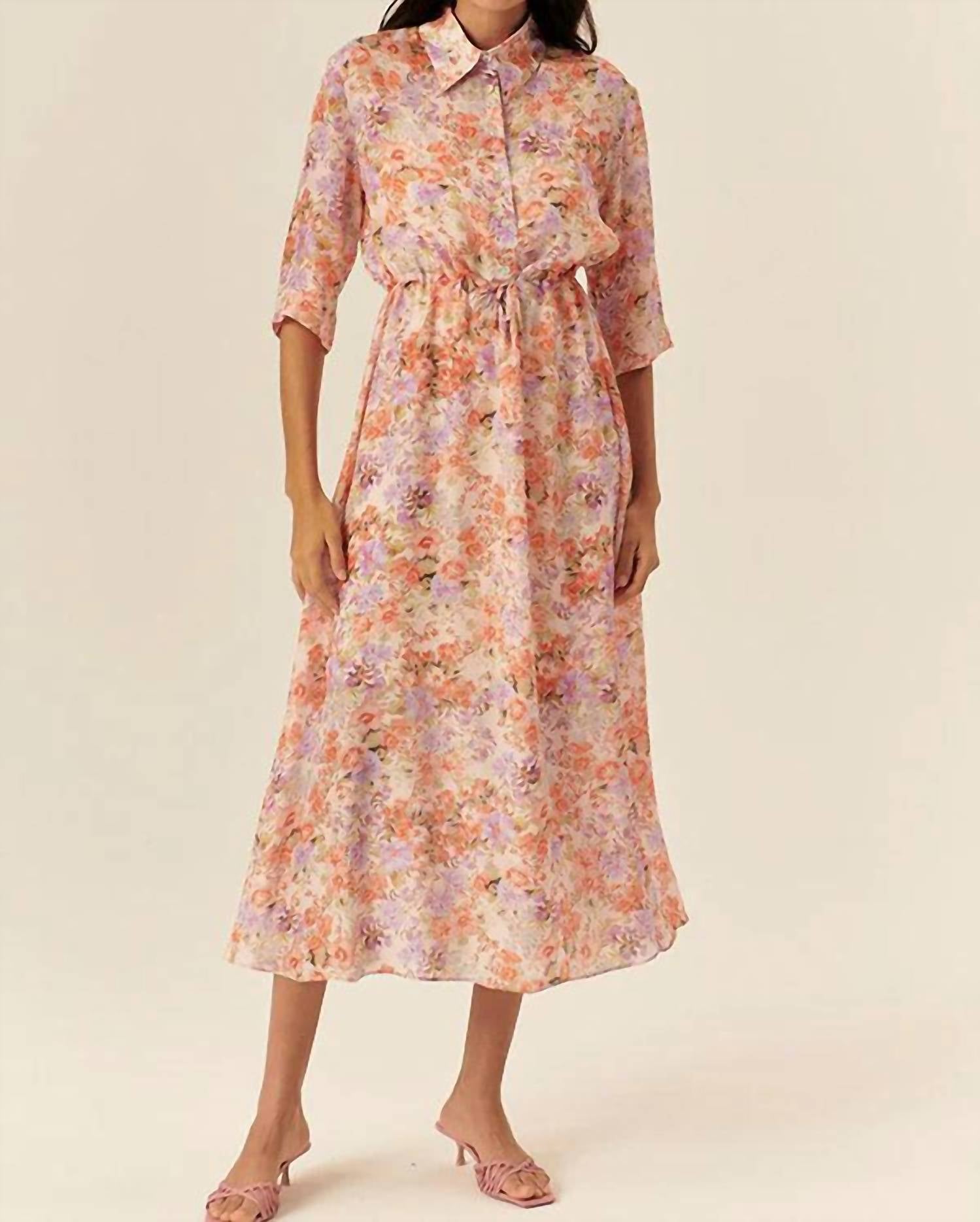 EXQUISE Maliyah Midi Dress in multi color - women's dress