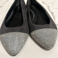 Schutz - Women’s Gemma Pointed Toe With Diamonds Ballet Flats