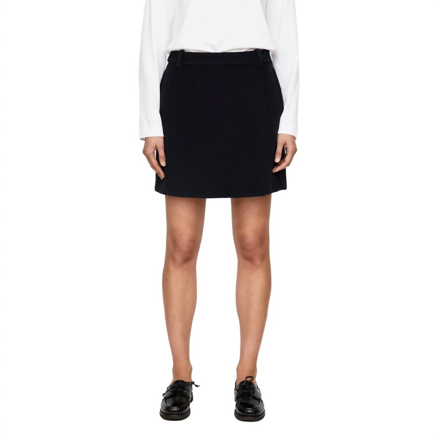 Jil Sander Yorkshire Wool Chevron Skirt in midnight - women's skirt