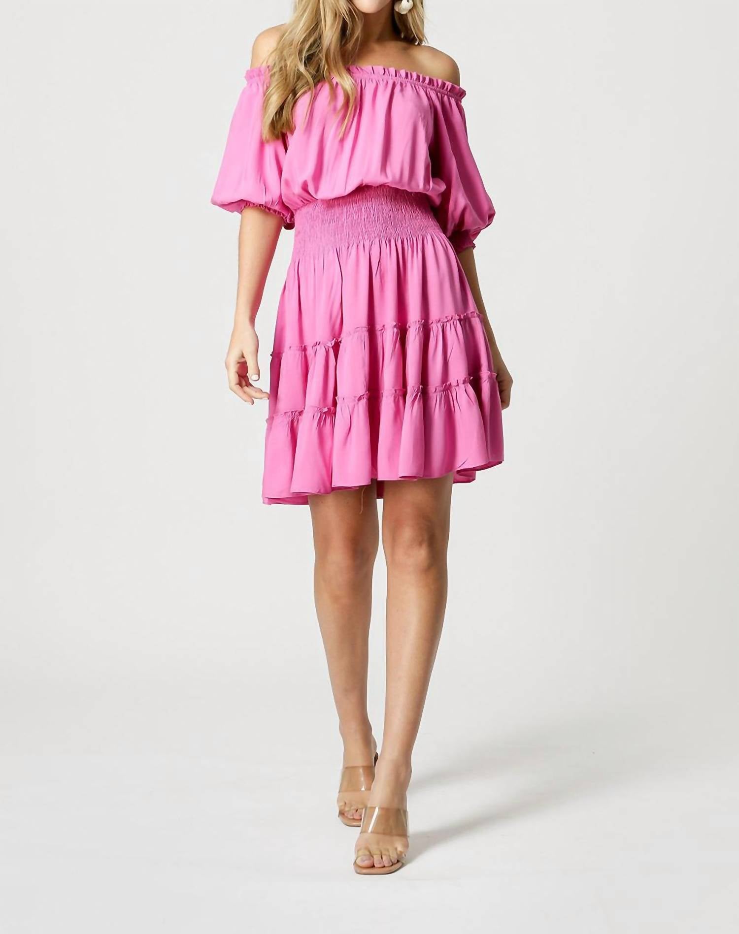 Joy Joy - Off Shoulder Tier Dress