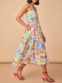 HUNTER BELL Quincy Midi Dress in surfside - women's dress
