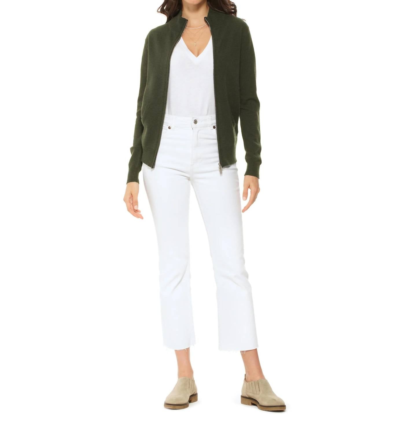 Monticelli Cashmere - Women's Pure Cashmere Zip Cardigan