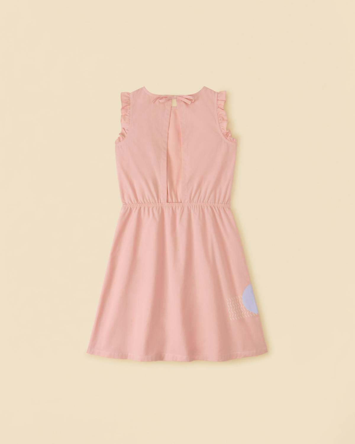 The Sunday Collective - Girl's Organic Open Back Patch Print Dress