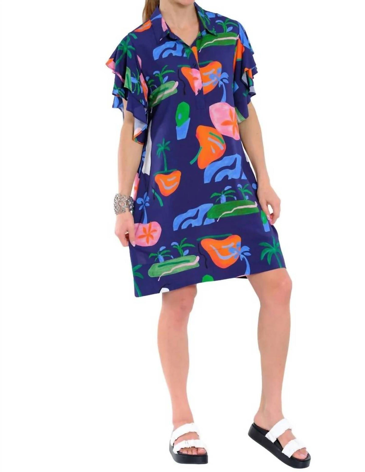 Lior - Flounce Sleeve Island Dress