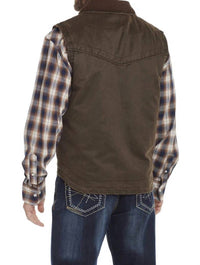 Cripple Creek - Men's Enzyme Washed Zip Front Open-bottom Vest