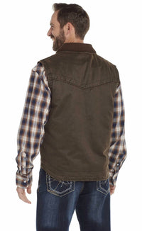 Cripple Creek - Men's Enzyme Washed Zip Front Open-bottom Vest