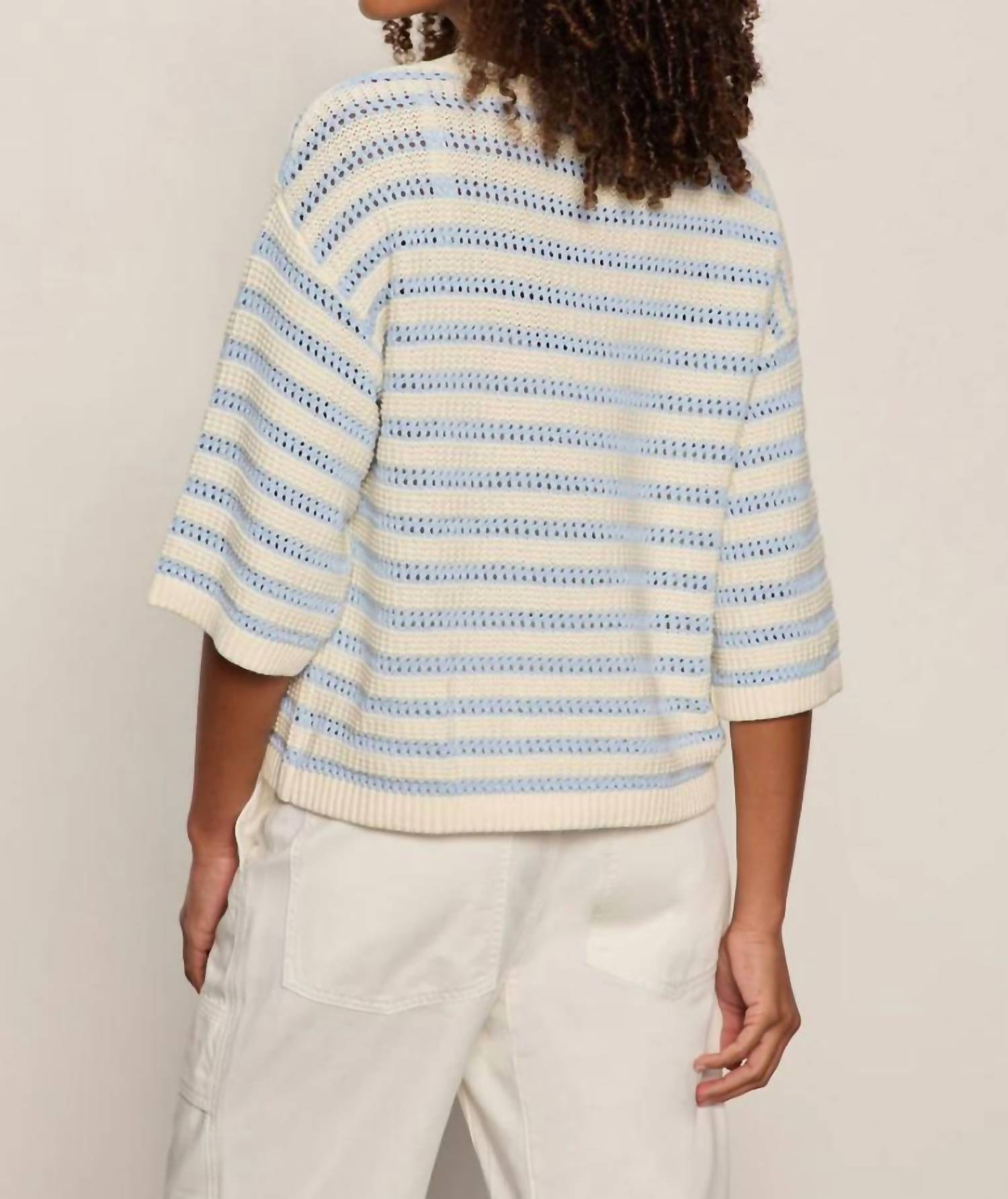 Sanctuary Ellie Sweater Tee Top in blue aura - women's sweater - detail view