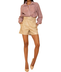 Golden - Selena Faux Leather Long Shorts